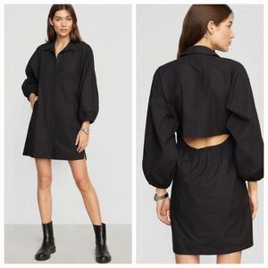 Modern Citizen Clara Open-Back Shirt Dress - Black